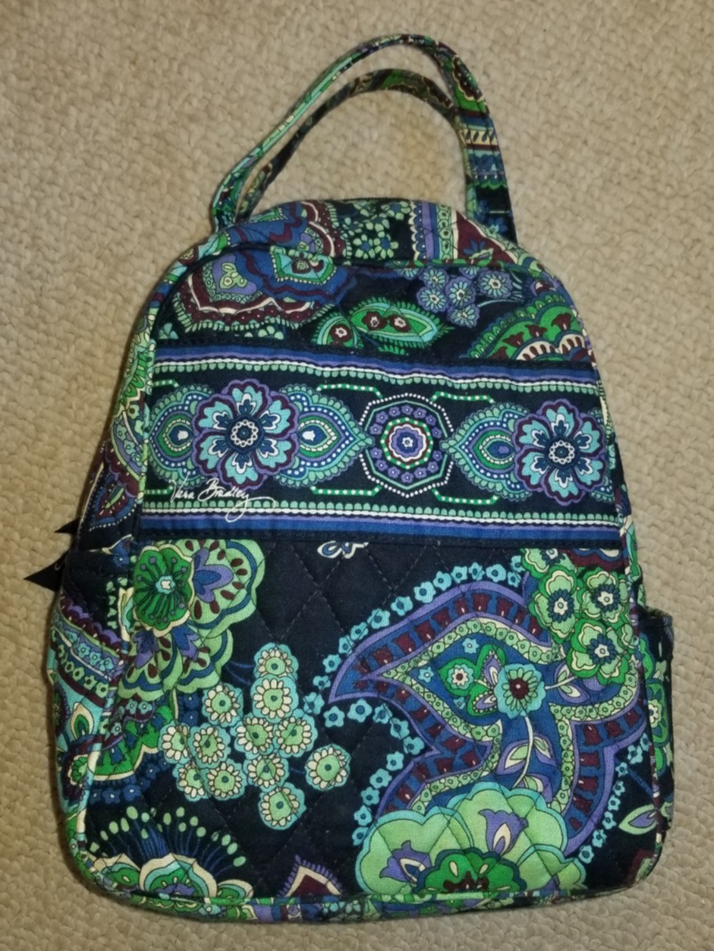 Womens Lunch Bag-VERA BRADLEY-'Blue Rhapsody' quilted 'Lunch Bunch' insulated